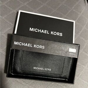 MICHAEL KORS Men's Leather Zip Wallet/black